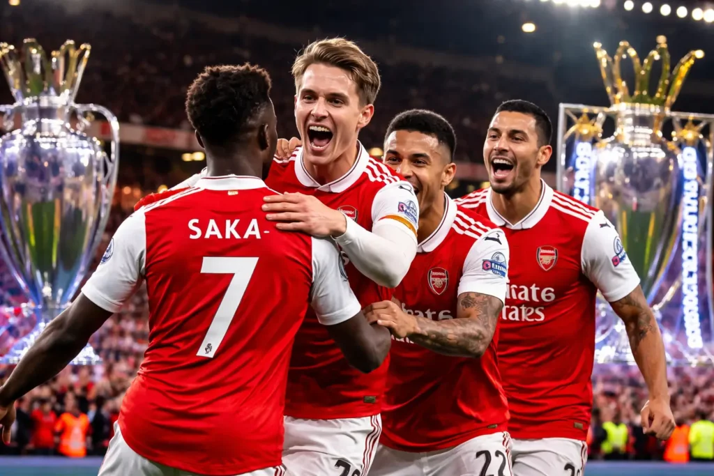 Celebration at the Emirates Stadium