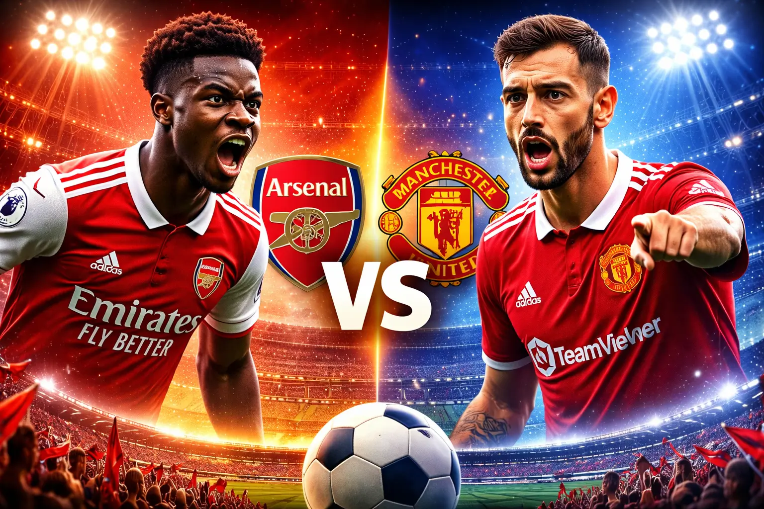 Saka vs Fernandes - Arsenal vs United