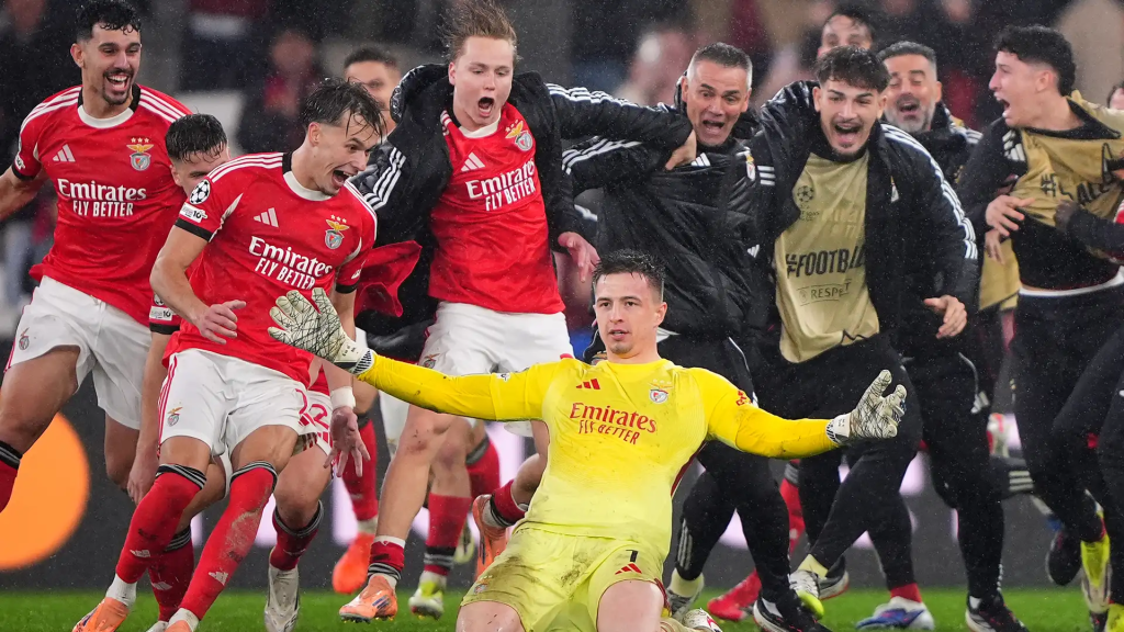 Benfica GOALKEEPER Anatoliy Trubin scores INCREDIBLE 98th-minute headed goal against Real Madrid to save Benfica's Champions League skin & set up playoff rematch